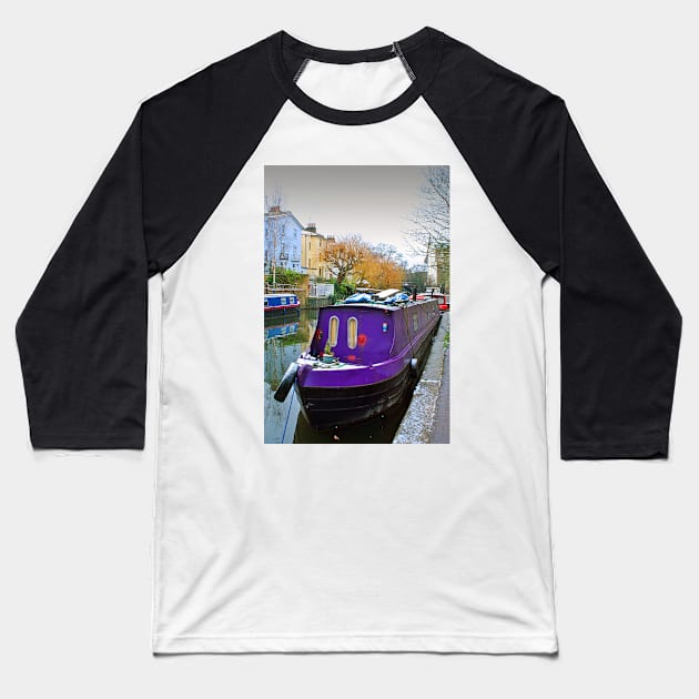 Narrow Boats Regent's Canal Camden London Baseball T-Shirt by AndyEvansPhotos